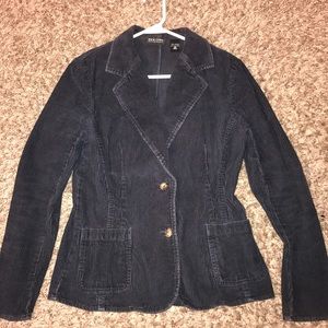 New York & Company Navy Corduroy Blazer